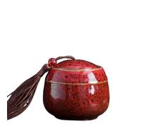 Bocal de rangement alimentaire en céramique avec couvercles hermétiques, bocaux de rangement ronds pour thé, café, épices, 70/130/500 ml (taille S, rouge)