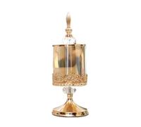 Bocal de rangement en verre cristal avec couvercle, boîte de rangement pour festival, collation, pot à bonbons vintage décoratif de style européen pour la maison et le bureau (S)