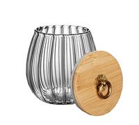 Bocal de rangement en verre de 750 ml avec couvercle en bois scellé pour grains de café, thé, bonbons, sucre, noix, miel, confitures