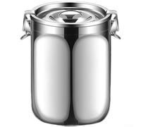 Bocal de rangement hermétique en acier inoxydable 304 pour café, thé et produits secs, double joint en silicone, ouverture de 13,5 cm, argenté, 3 options de taille, remplissage facile et (C)