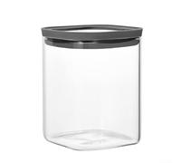Bocal de rangement hermétique en verre borosilicate avec couvercle anti-fuite pour noix, avoine, épices, garde-manger de cuisine, garde-manger, organiseur étanche à l'humidité (20 x 25,4 cm, blanc)
