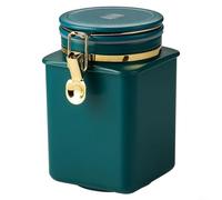 Bocal de rangement hermétique pour café avec joint, récipient à grains de café pour marc et produits secs, boîte de cuisine empilable pour organisation de garde-manger, 17 x 10 x 10 cm (bleu)