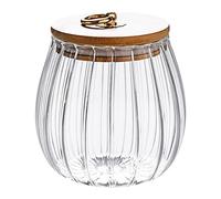 Bocal de rangement polyvalent en verre avec cuillère - Capacité de 700 ml - Large ouverture - En BPA - Utilisation polyvalente pour le café, le sucre et le stockage des aliments C