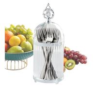 Bocal de rangement pour fourchette à fruits - Abat-jour souple en ABS de forme fine, caisse de comptoir, rangement d'ustensiles, récipient domestique raffiné pour arrangements de salle à manger | Pour