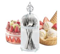 Bocal de rangement pour fourchette à fruits | Porte-ustensiles de table - Organiseur de comptoir avec couvercle | Pour la maison, la cuisine, la salle à manger, les fêtes