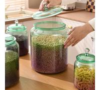 Bocal de rangement résistant à la poussière conçu pour une utilisation durable en cuisine, peut contenir de grandes quantités d'aliments secs avec une visibilité dégagée (9 l)