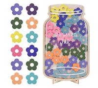 Bocal de Récompense à Étoiles pour Enfant, 45 Étoiles Colorées, Système de Motivation Routine Enfant à la Maison et à l’École, Compatible Tableau de Récompense (Bocal à fleurs)