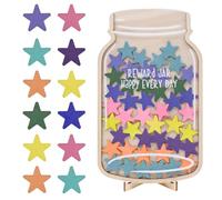 Bocal de Récompense à Étoiles pour Enfant avec 45 Étoiles Colorées, Système de Motivation Visuelle Routine Enfant Maison et École, Compatible avec Tableau de Récompense 27 x 17 x 2,5 cm