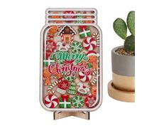 Bocal de Récompense en Bois - 25 cm Bonhomme d’Épices | Pot de Motivation de Noël pour | Design Bois et Acrylique pour Maison, École, Maternelle | Apprentissage Ludique & Encouragement à