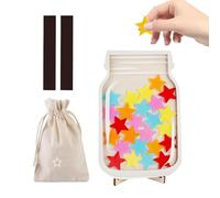 Bocal de Recompense Enfant | Tableau Recompense Enfant | Pot Récompense Bois pour quotidienne avec 30 étoiles, support pot et 2 aimants | Bocal Bon point routine en-fant récompenses pour comportements