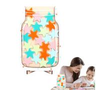 Bocal De Récompense Étoile pour Enfant, Star Reward Jar, Système De Récompense avec Étoiles, Reward Jar pour Enfant, Bocaux de Récompense Étoiles, pour l'école et la Maison, 25 Étoiles