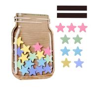 Bocal De Récompense, Pot D'étoiles De Récompense pour Comportement des Enfant, Boîte De Rangement Plate en Bois avec 25 Étoiles, Tableau De Récompense De Comportement Positif pour La Maison en Classe