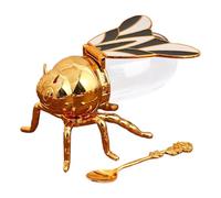 Bocal décoratif en forme d'abeille - pot, cuillère de comptoir de cuisine, distributeur de sirop doré, sucrier pour desserts, table à thé | Décoration de la maison, cuisine, cadeau pour les
