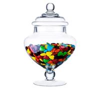 Bocal Décoratif en Verre, Bocaux d'Apothicaire en Verre,Bocal a Bonbon Décoratif, Bocal à Biscuits Buffet, Pot De Bonbons en Verre Clair, pour Stockage de Bonbons, Mariage, Fête, Centre de Table