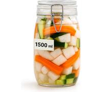Bocal en Verre 1500 ml avec Fermeture à Clip et Joint Silicone – Hermétique pour Café, Confitures et Stockage Élégant au Quotidien