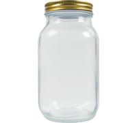 Bocal en Verre 700 ml avec Couvercle Twist-Off Doré Ø68 mm – Pour Céréales, DIY, Bougies et Rangement Créatif