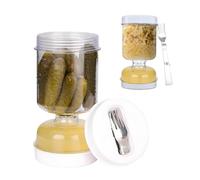 Bocal en verre avec tamis sablier, pot à concombre à retourner, pics et bocal à olive Flip pour séparer le jus des aliments secs et humides