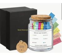 Bocal en verre avec versets islamiques « Read Me When Emotional Support » - Message à code couleur pour différentes humeurs