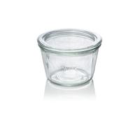 Weck Lot de 6 bocaux en verre de 370 ml avec couvercles - Forme chute - Bocaux de conservation et de conservation empilables robustes - Idéal pour Meal Prep, Overnight Oats, Dessert et confiture