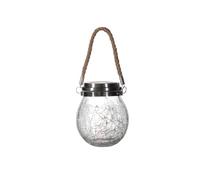 Bocal en verre décoratif solaire RVB avec poignée, idéal pour créer une atmosphère chaleureuse.