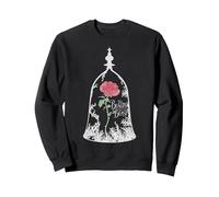 Bocal en verre Disney La Belle et la Bête Rose Sweatshirt, Unisexe pour adultes, Noir, XL