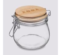 Bocal en Verre et Bois avec Inscription 0,5 L