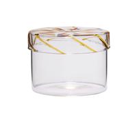 Bocal en verre jaune, motif tourbillon, décoratif - Hübsch, Heir - Ø12xH10 cm