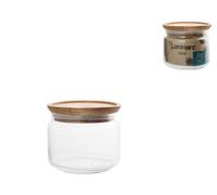 Bocal En Verre Luminarc Purebox Avec Couvercle En Bois 0,5 L