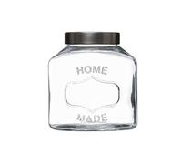 - Bocal en Verre Ovale Inox 1L Transparent