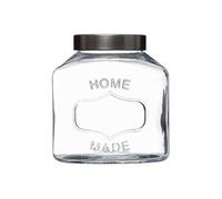 - Bocal en Verre "Ovale "Inox" 2,5L Transparent