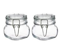 Bocal en verre transparent Bormioli Rocco Fido avec joint de 85 mm, 05 litres (lot de 2)