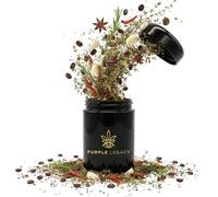 Bocal en verre violet PURPLE LEGACY® résistant aux odeurs, en verre violet UV, contenant hermétique pour herbes, thé, café, bocal de réserve 250 ml, boîte de réserve en verre hermétique