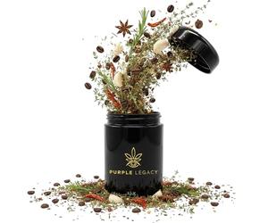 Bocal en verre violet PURPLE LEGACY® résistant aux odeurs, en verre violet UV, contenant hermétique pour herbes, thé, café, bocal de réserve 250 ml, boîte de réserve en verre hermétique