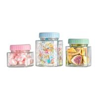 Bocal Hermetique pour Confiture Lot De 3 Bocaux Carrés en Verre avec Couvercles Hermétiques for Le Stockage Et Transport Bocaux Rangement Cuisine(Color-B)