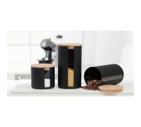 Lot de 3 pots en verre élégant avec couvercle 600 ml - Noir