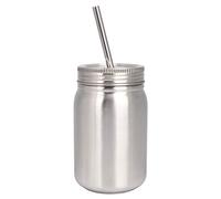 Bocal Mason isolé en acier inoxydable, tasses Mason Jar avec couvercle et verre à vin sans paille pour tasses de voyage, 700 ml