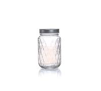 Bocal Mason Jar - GRAINE CREATIVE - Diamant - 375 ml - Couvercle argenté - Décoration créative
