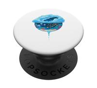 Bocal Océanique avec Poissons Méduses Corail et Ciel Étoilé PopSockets PopGrip Adhésif