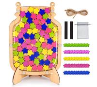 Bocal Récompense Étoile Magnétique pour Enfant Pot en Bois pour l'Apprentissage de la Propreté (16.5x21.5cm)