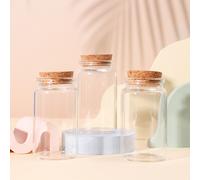Bocal scellé de 100 ml avec couvercle en bois, bougeoirs, boîtes à thé, boîtes à bijoux, vases pour fleurs séchées, bocaux en verre pour différents rangements et affichages, idéaux comme cadeaux M,3 p