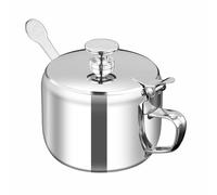 Bocal | Sucrier | Rangement de comptoir avec cuillère | Pot à condiments antidérapant en acier inoxydable avec couvercle hermétique | pour la préparation des repas, le service, la restauration, le