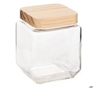 Bocal verre carré couvercle pin ""Pin"" 1,25L - 5five