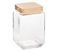 5five Bocal de conservation carré en verre et pin 1,7 L