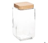 JJA Bocal en verre carré 2 L (22,5x11x11 cm) avec couvercle Pin – Transparent – 167798