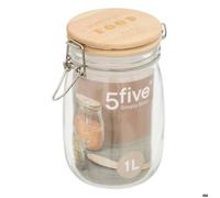 Bocal verre couvercle pin ""Wording"" 1L - 5five