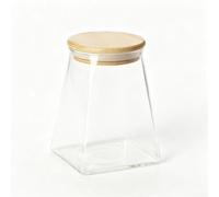 Bocal Verre Trapézoïdal Hermétique 350ml Stockage(750ml) | Verre borosilicate pour robuste, transparent, résistant aux chocs thermiques, pour idéal cuisine