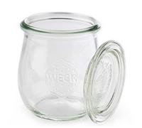 APS Set de 6 Verres Originaux WECK 580 ML avec Couvercle - Ø 11 cm/Hauteur 9 cm/Forme Tulipe