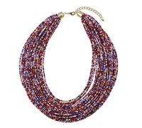 Bocar Collier multi-couches avec perles de rocaille pour femme (NK-10351), Acrylique, Non connu