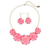 Bocar Collier ras du cou avec pendentif en forme de fleur en acrylique pour femme, sans pierre précieuse, Acrylique, Pas de gemme