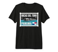 Bocas Del Toro Panama Timbre-Poste Souvenir de Voyage T-Shirt Haut de Gamme